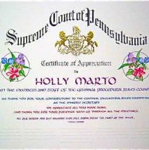 PA Supreme Court Certificate