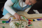 At work on a Torah Mantle